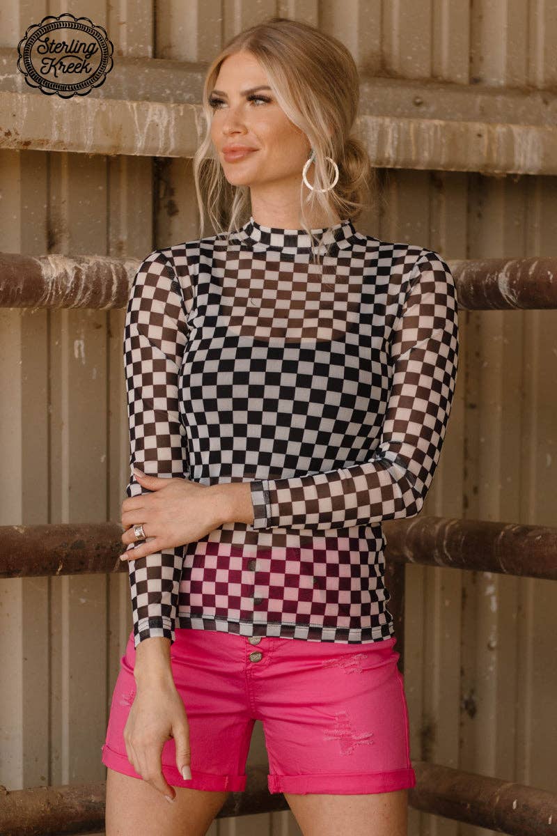 Round The Track Mesh Top: 2X