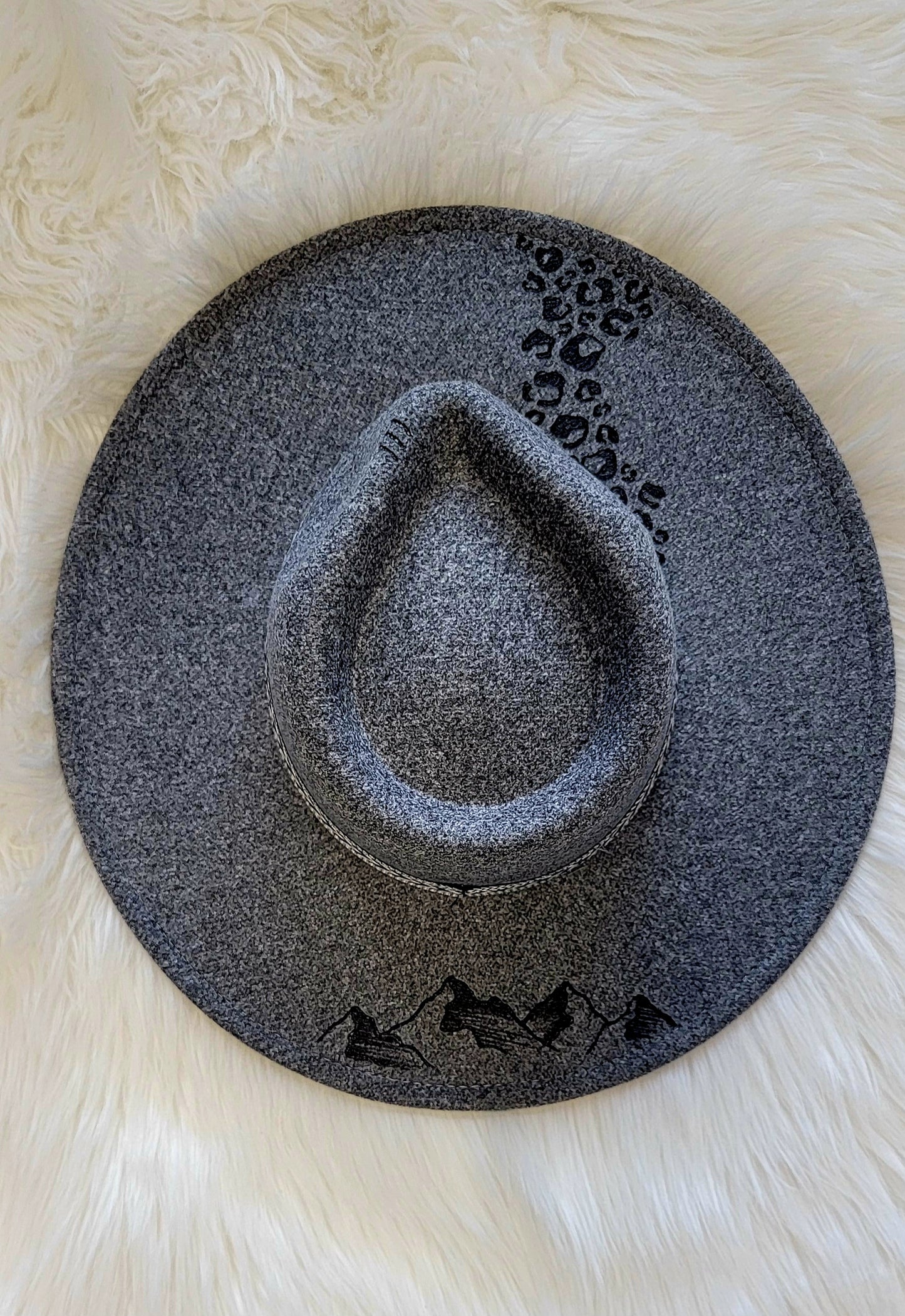 Burnt felt hat - Free handed designs