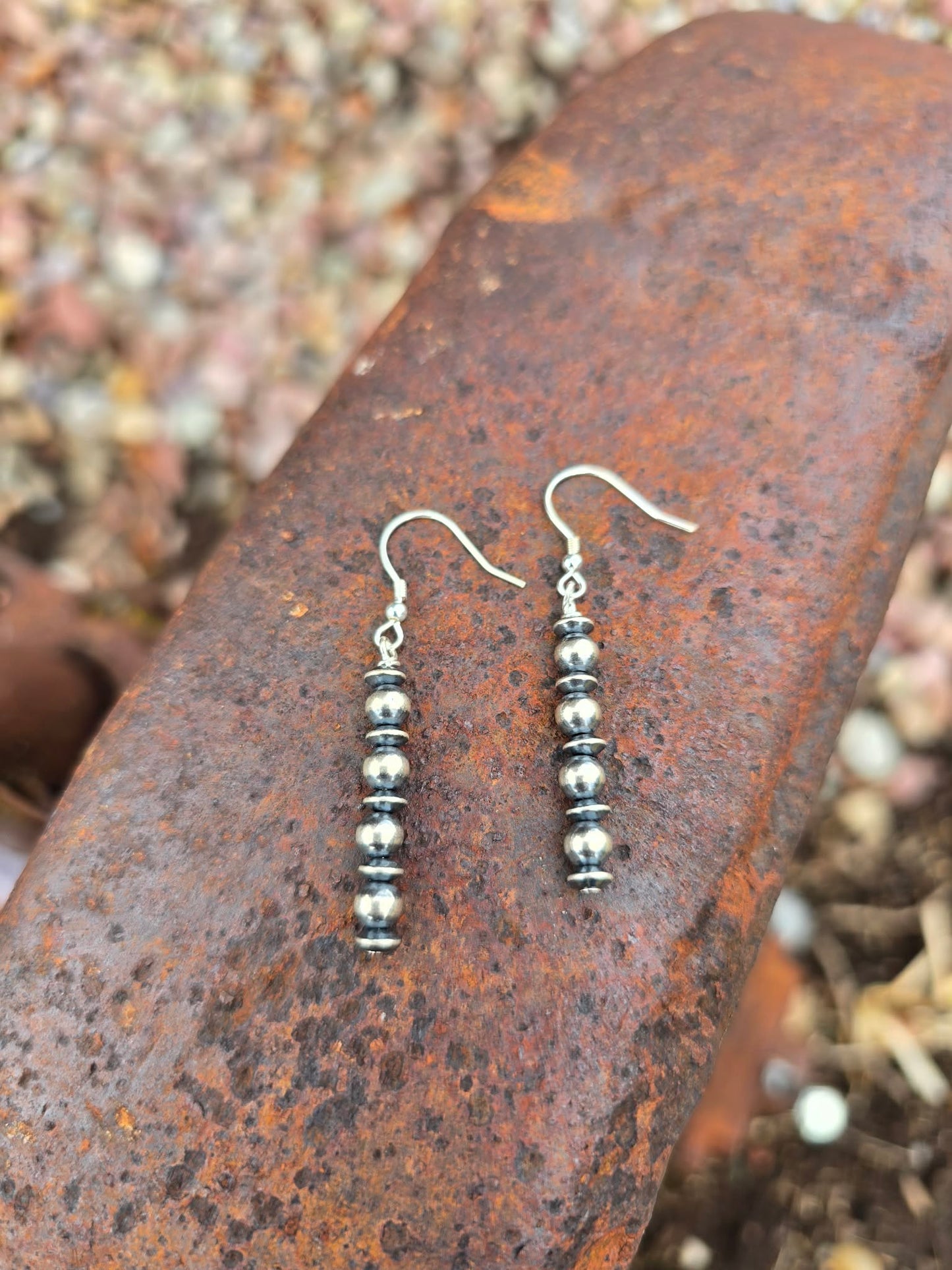 Silver Drop Cowgirl Pearl Earrings