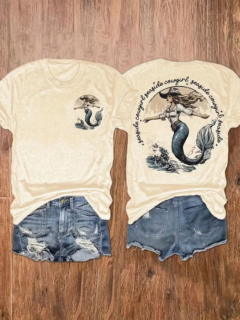 Seaside Cowgirl Tee – 🌊🤠