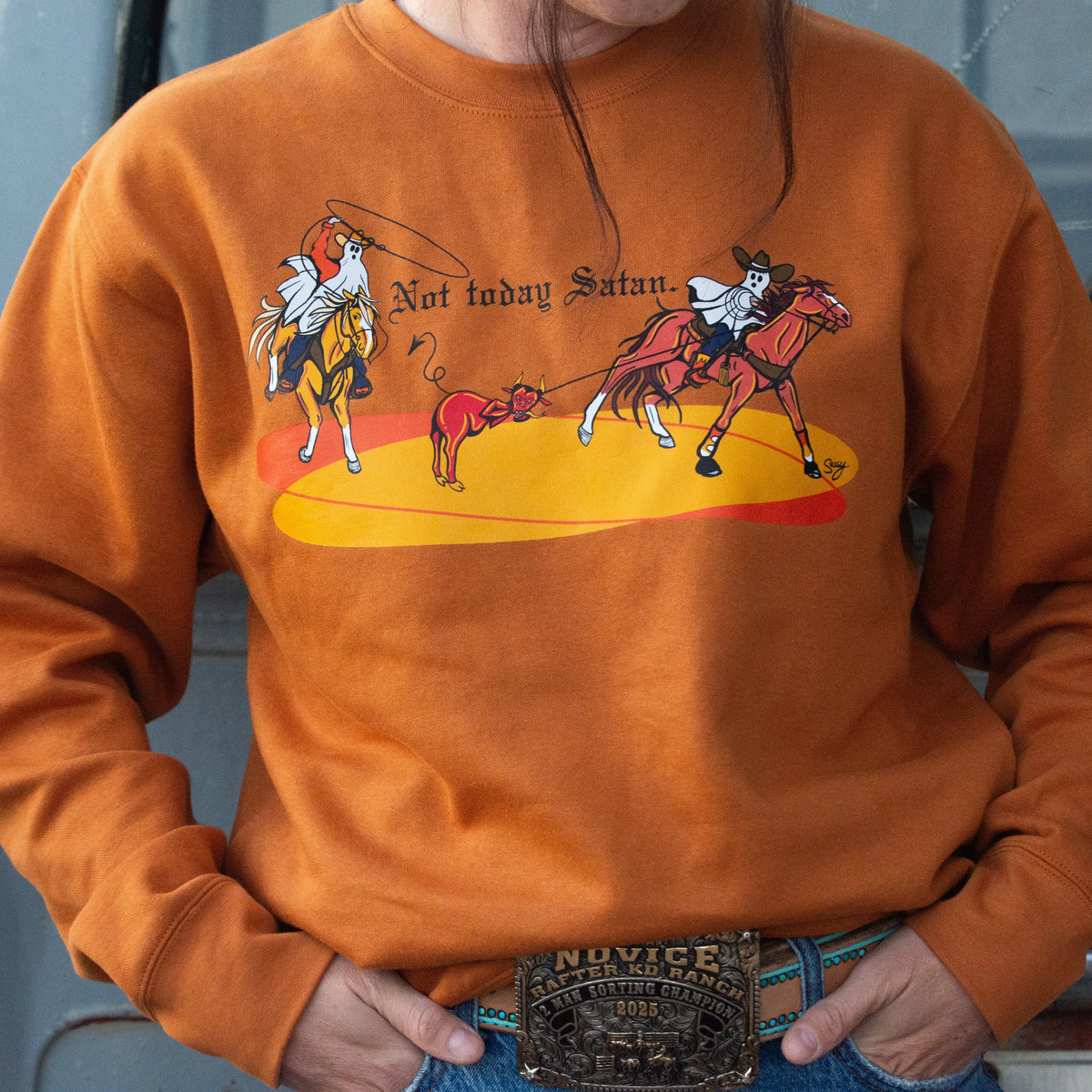 Not Today, Satan Crew Sweatshirt | S-2XL