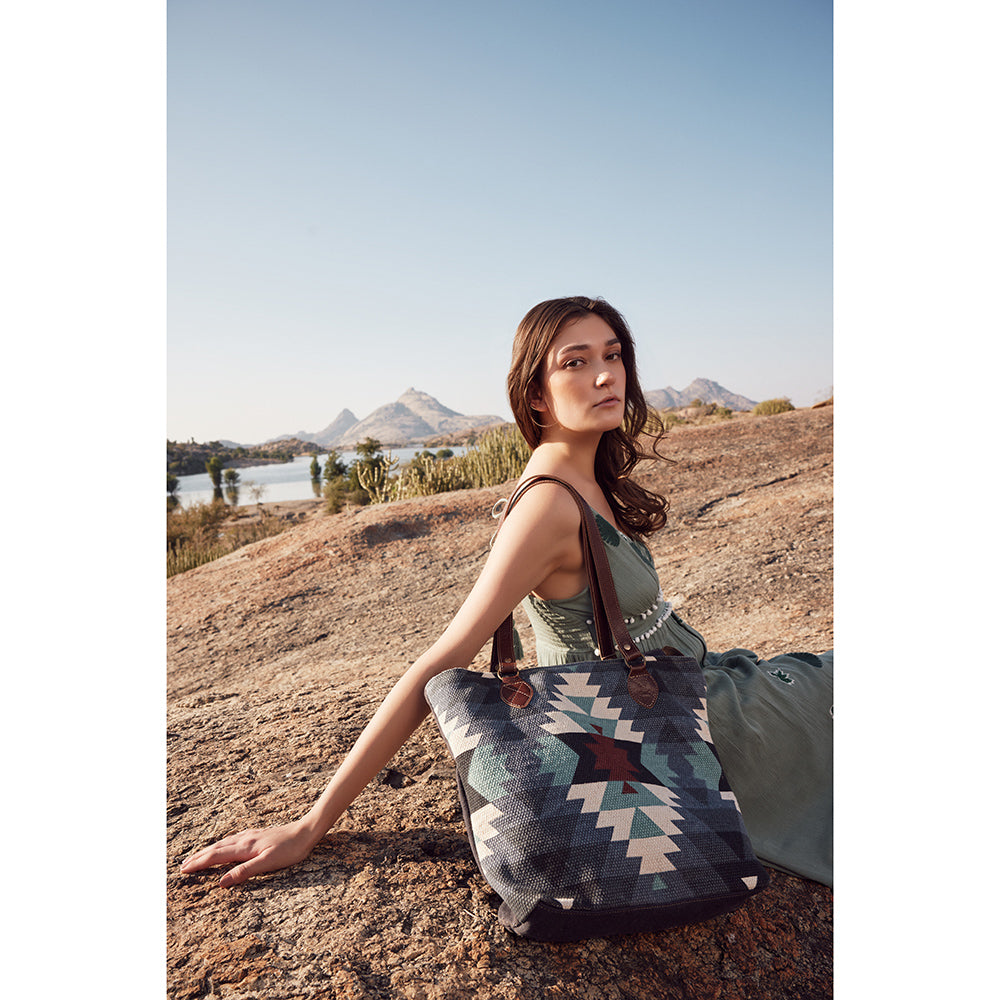 Myra Polos Aztec Canvas Tote