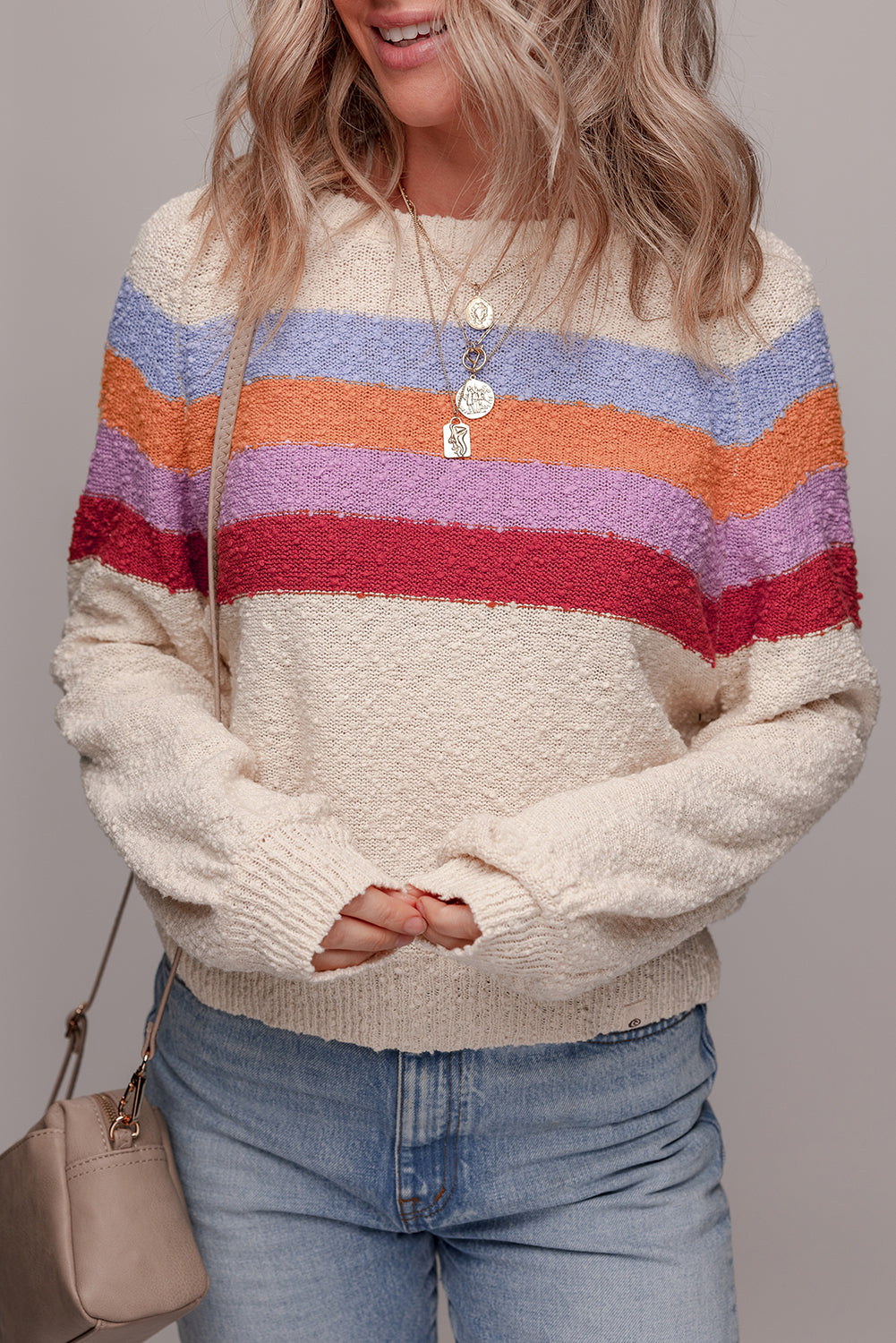 Jet Stream Striped Loose Sleeve Sweater