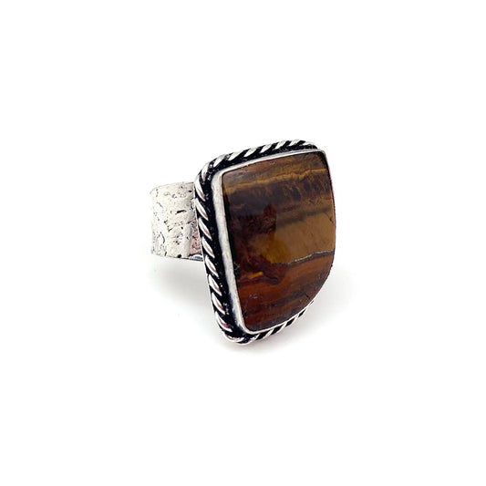 Kashi Semiprecious Large Stone Ring - Tigereye