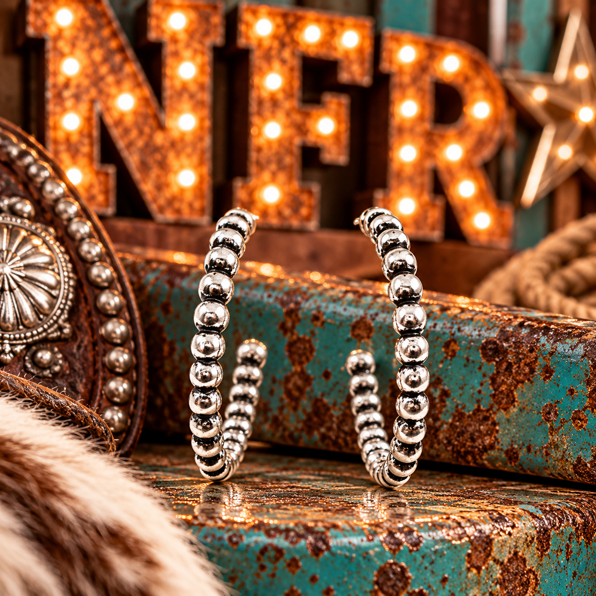 Western Bubble Hoop Earrings