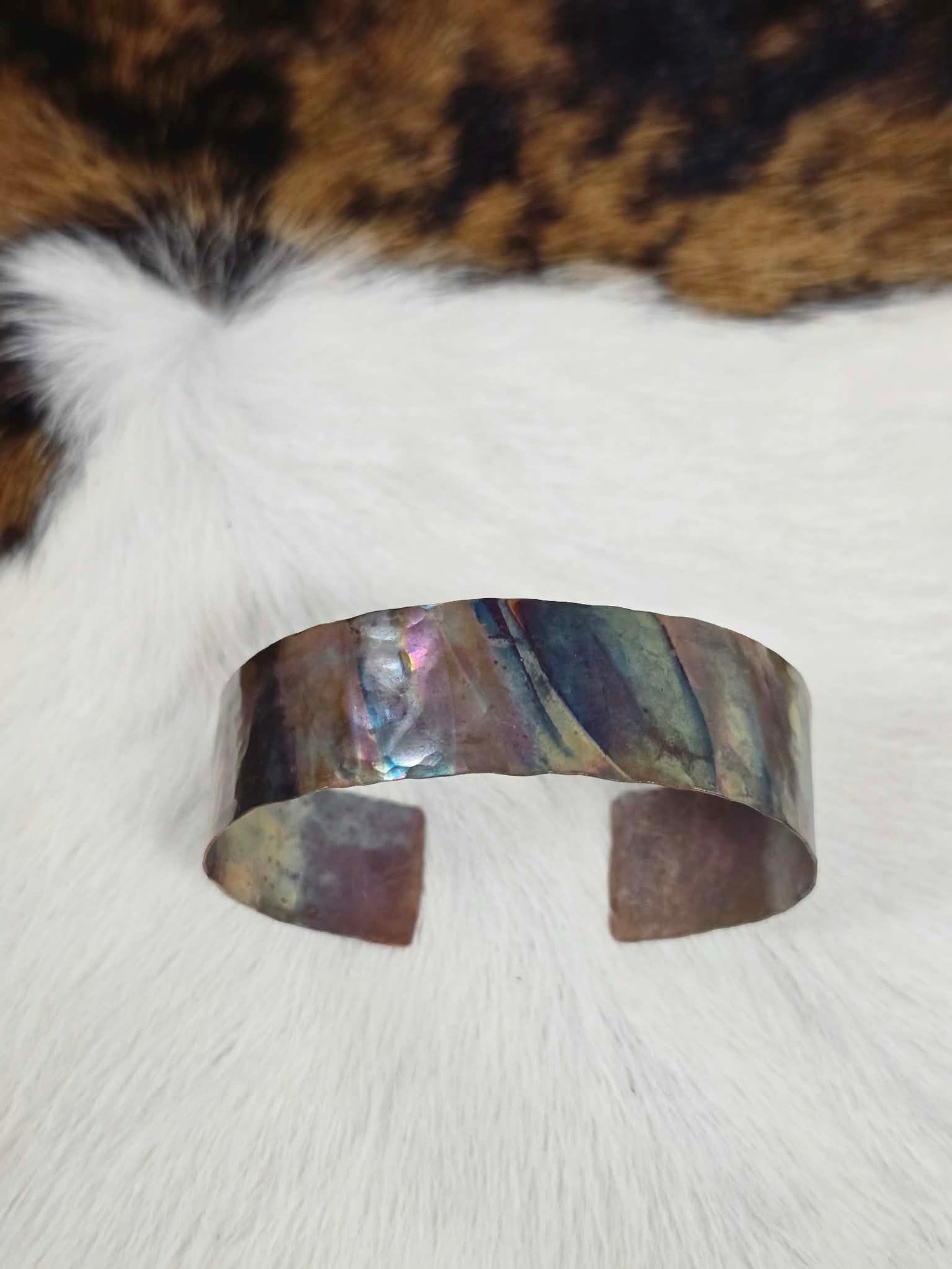 Hammered Heat-Treated Copper Bracelet | Adjustable | Handmade by Local Artist Shar Leonard
