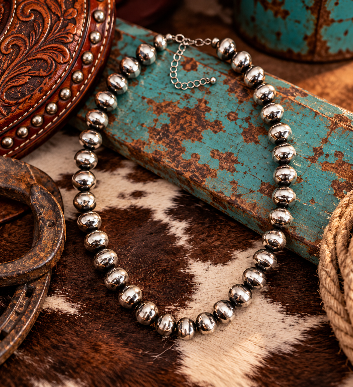 Western Large Cowgirl Pearl Necklace