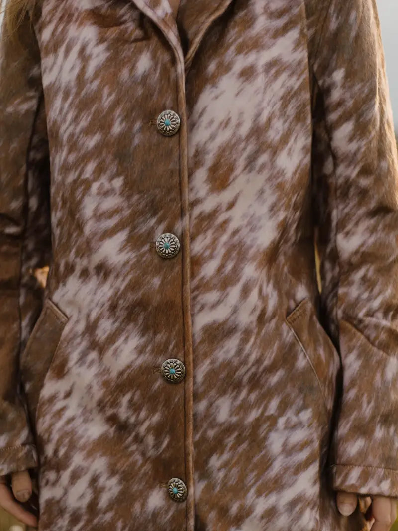 🐄🤎Cowhide Print Western Duster Coat