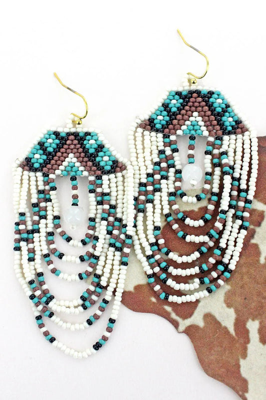 Only In My Dreams Turquoise Seed Bead Earrings