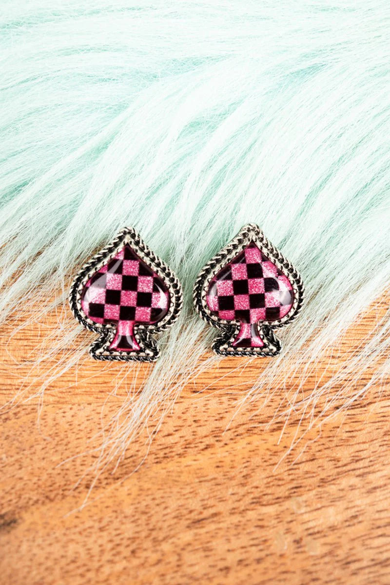 TIPI Cosmic Spade Silvertone Earrings
