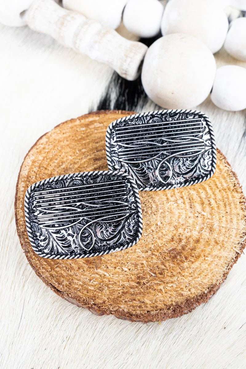 Bootcut Beauty Silvertone Earrings