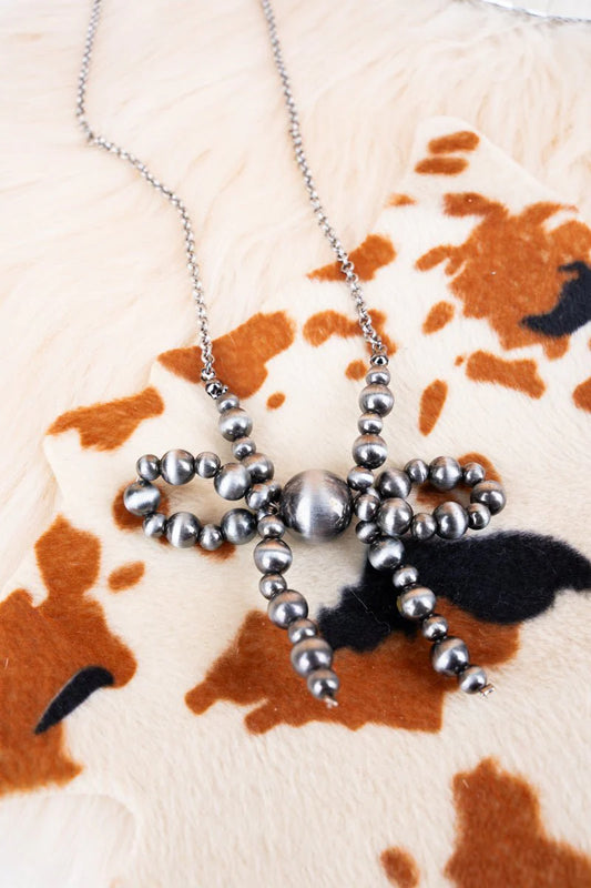 TIPI Sadie Copper or Silver Pearl Bow Necklace