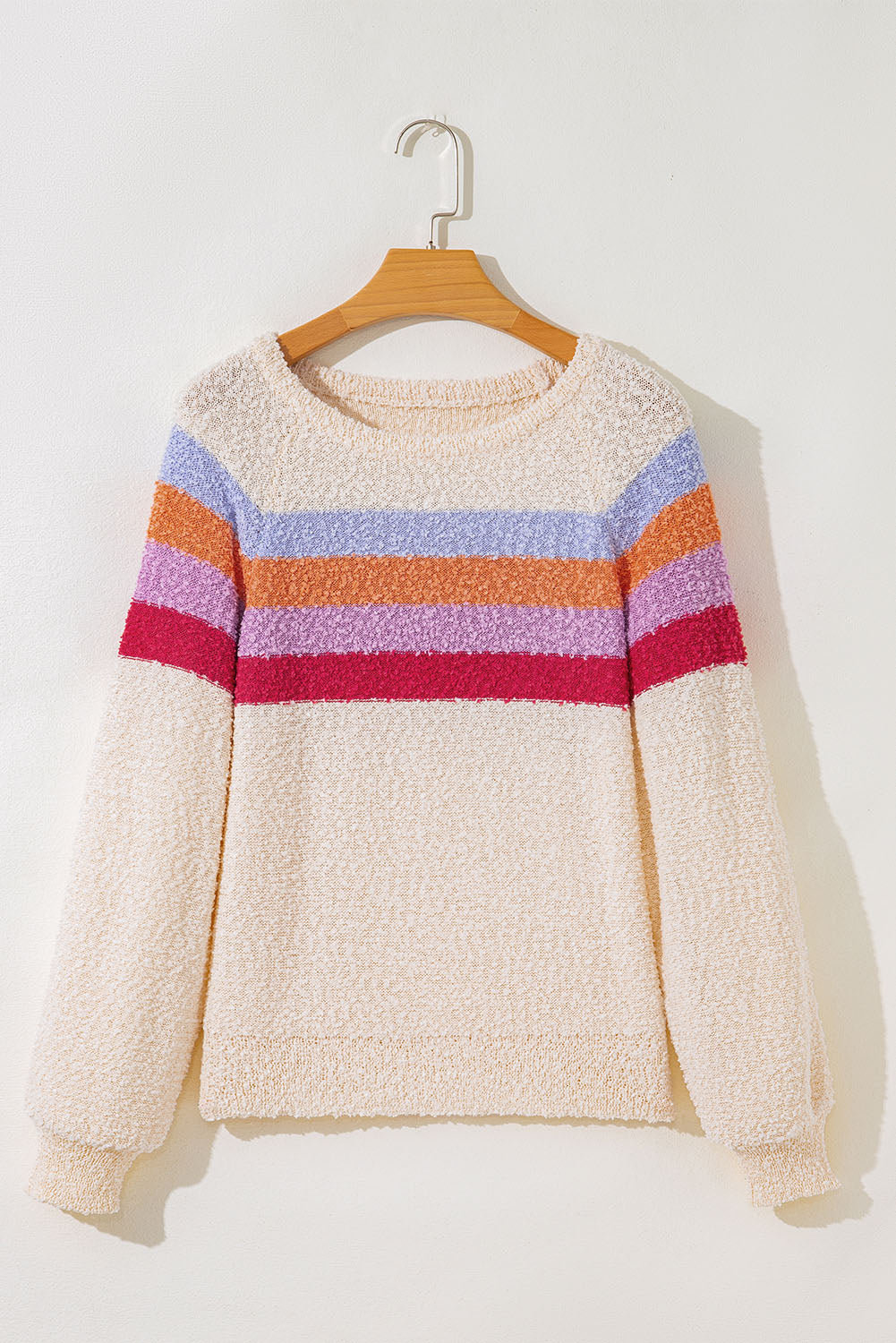 Jet Stream Striped  Loose Sleeve  Sweater