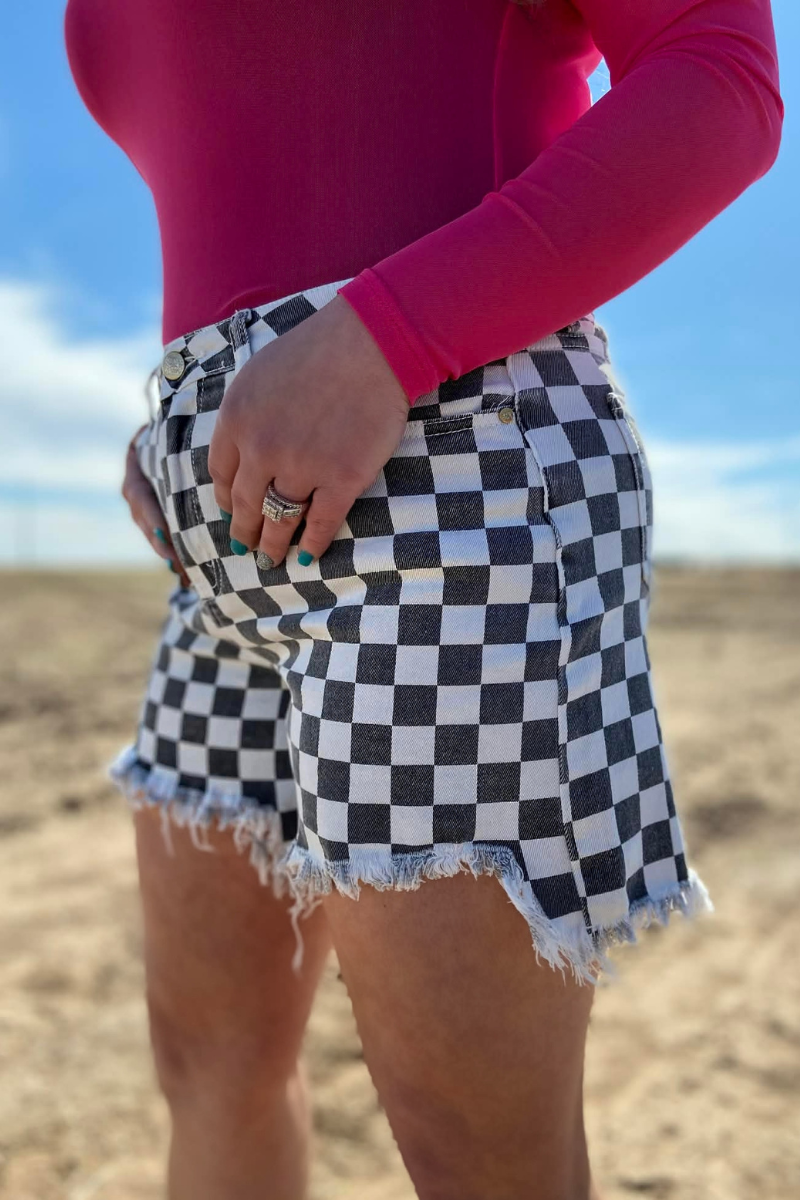 Kreek Denim Shorts - Check: 7/8
