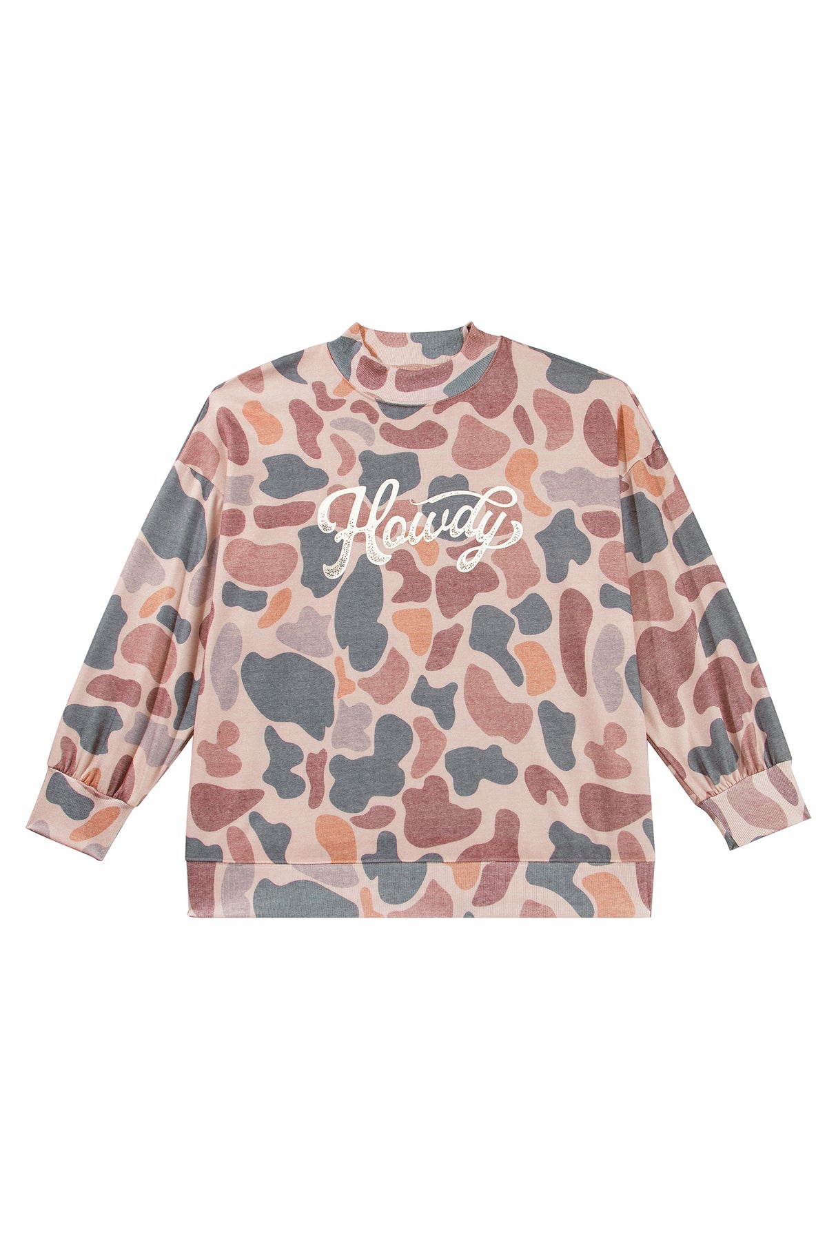 Khaki Camo Howdy Western Graphic Crewneck