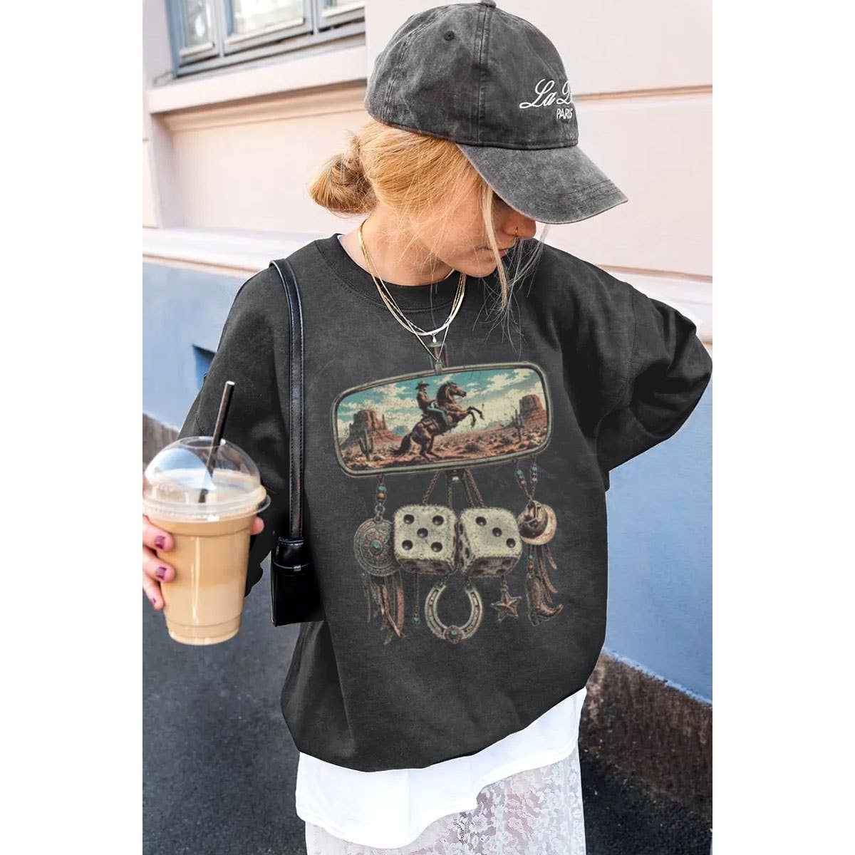 Mineral Black Vintage Western Graphic Sweatshirt