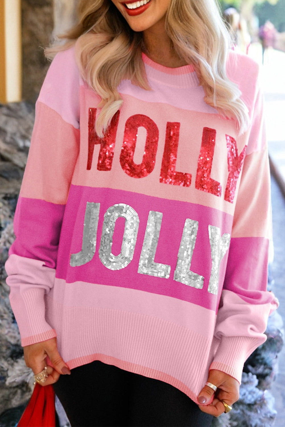 💖 Holly Jolly Sequin Knit Pullover