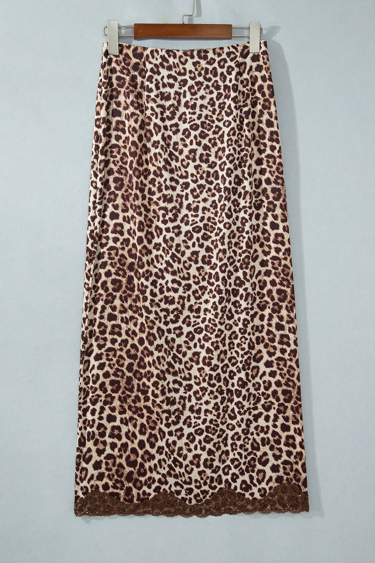 Multicolour Cheetah Print Trim Split Long Western Skirt