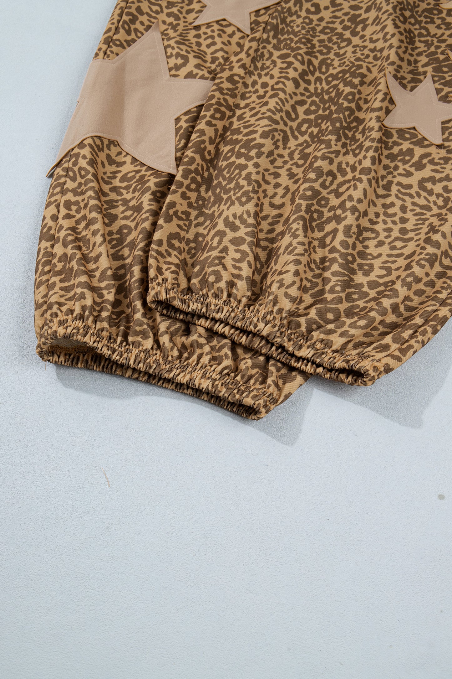 Khaki Leopard Print Western Star Patch Jogger Pants 1X–4X