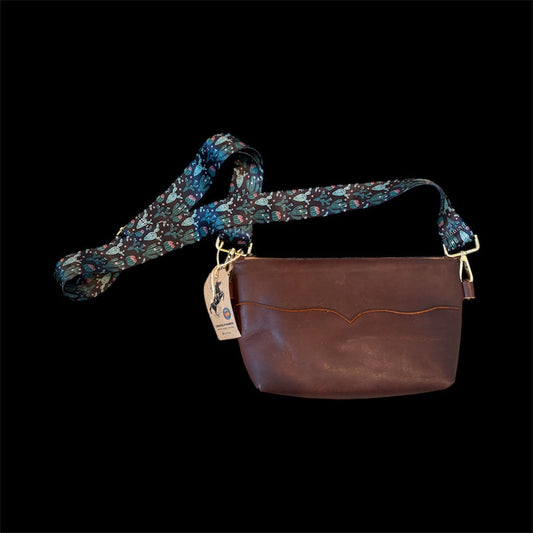 Twisted R Leather Brown Western Yoke Fanny Pack Purse with Cactus Strap – Made in Montana, USA