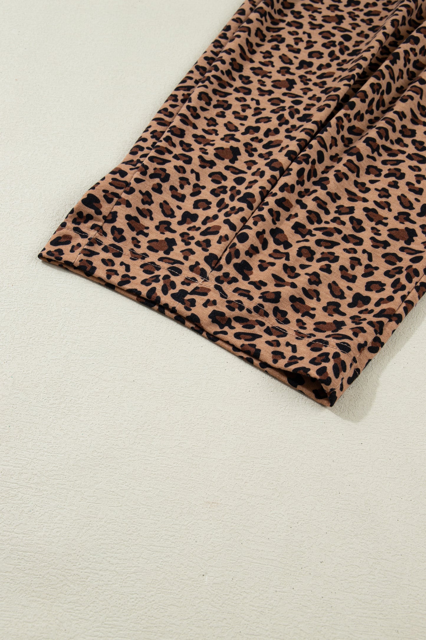 Brown Leopard Plus Size Top & Pleated Pants Set