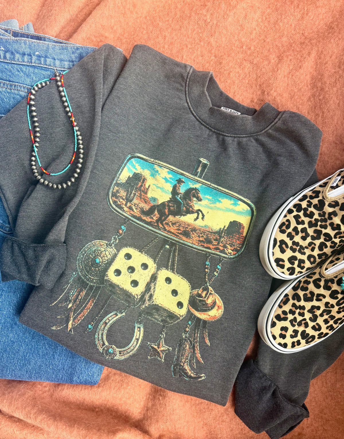 Mineral Black Vintage Western Graphic Sweatshirt