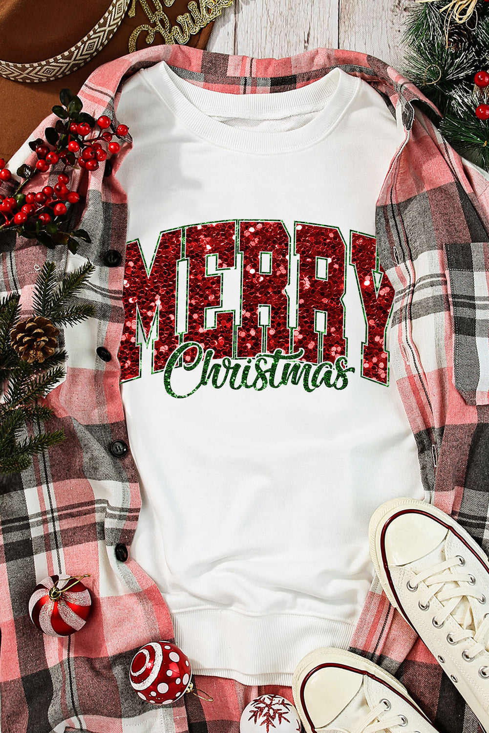 ❤️ MERRY Christmas Sequin Crewneck Sweatshirt