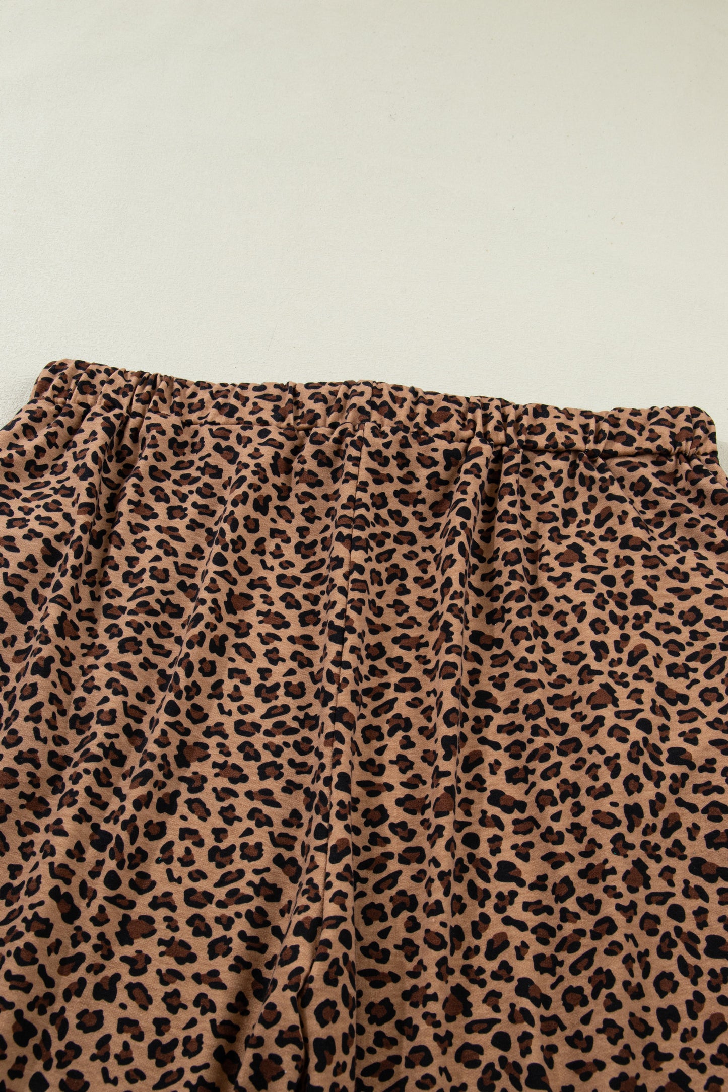 Brown Leopard Plus Size Top & Pleated Pants Set