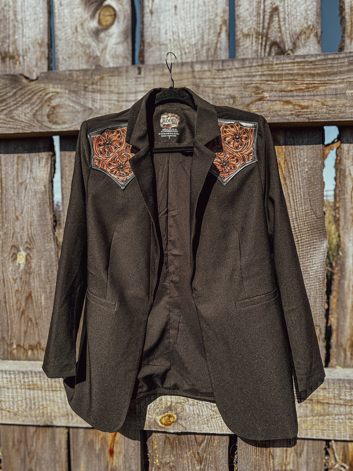 Hand-Tooled Western Yoke Blazer