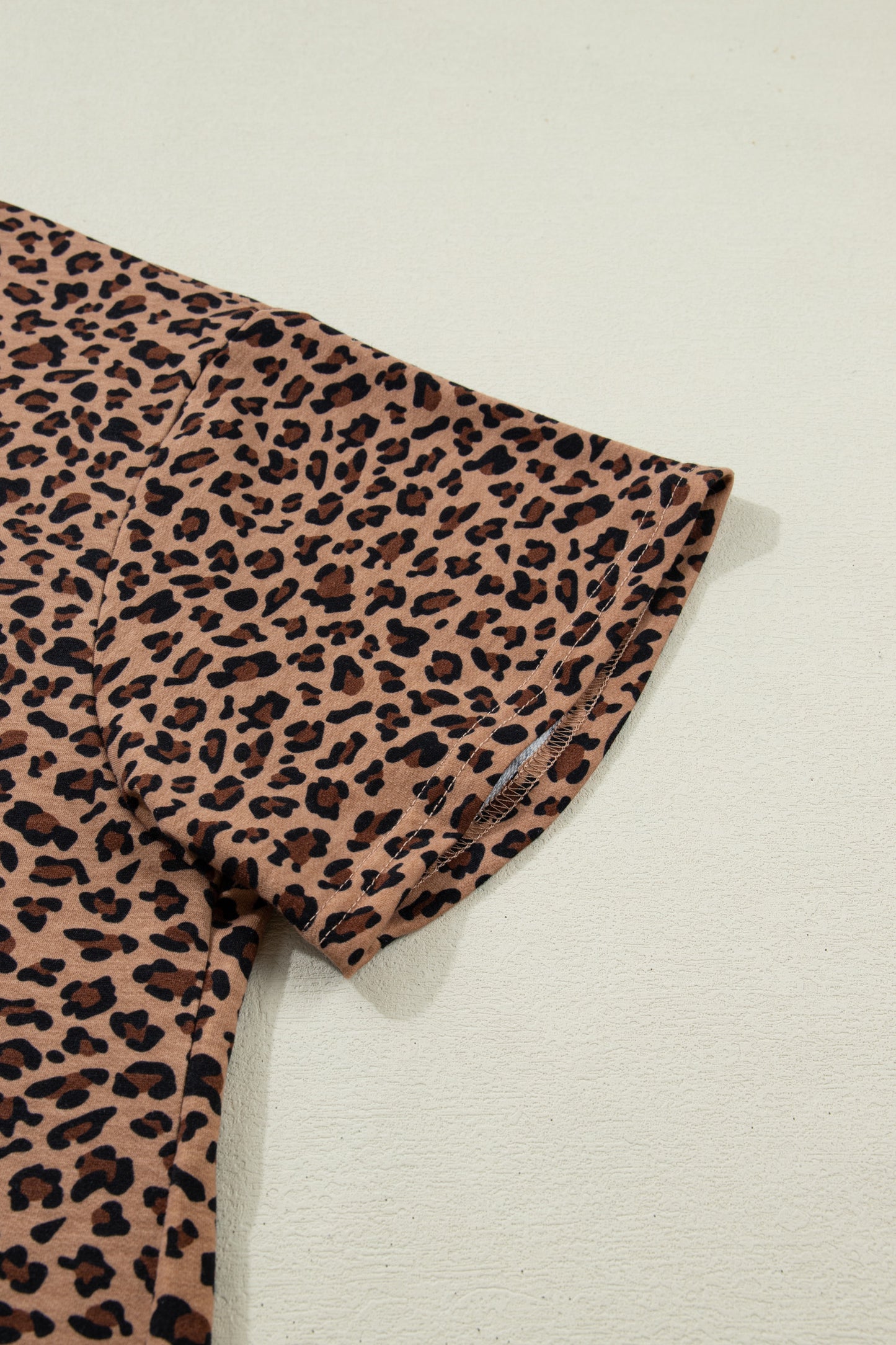 Brown Leopard Plus Size Top & Pleated Pants Set