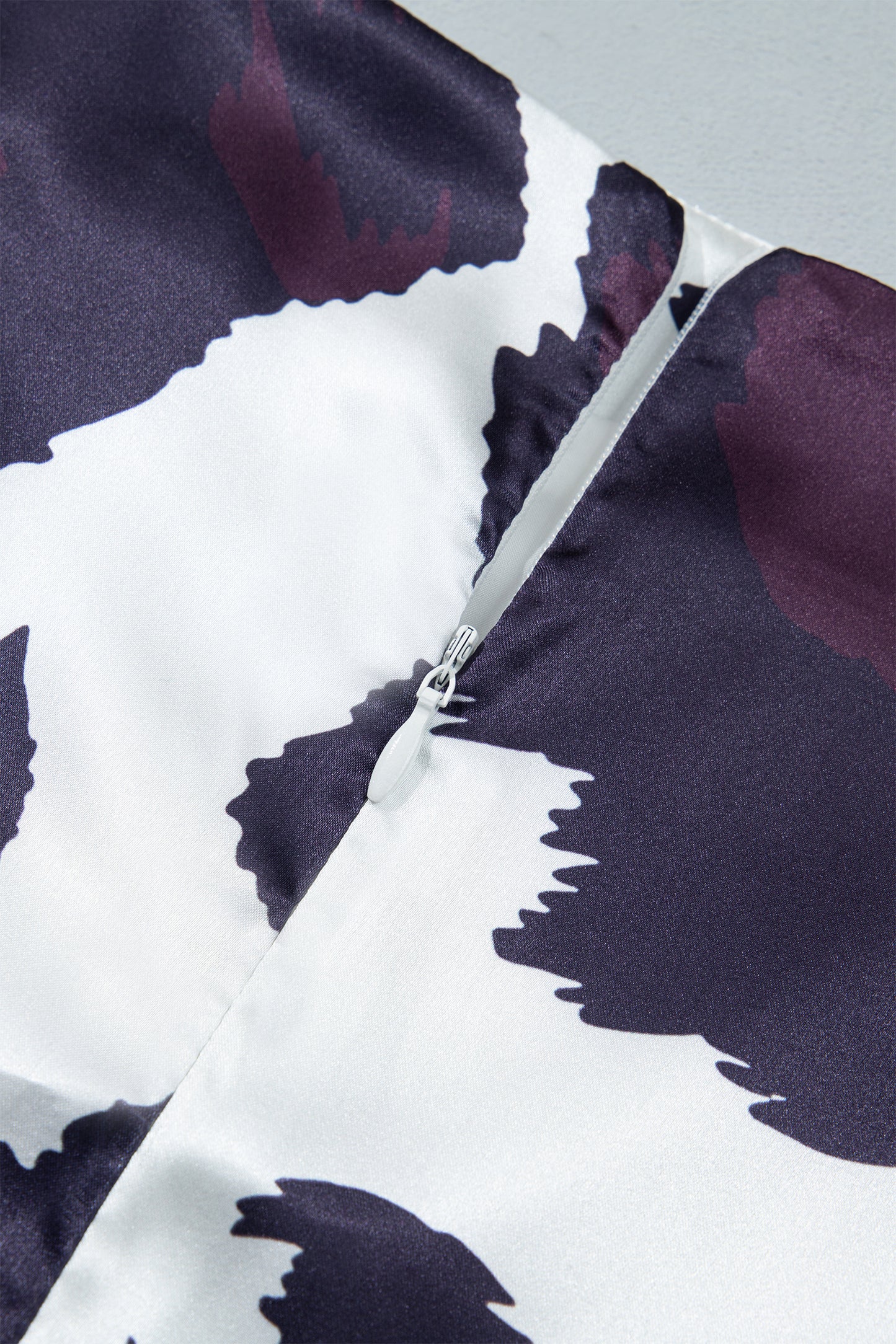 Cow Print Zip-Up Midi Skirt