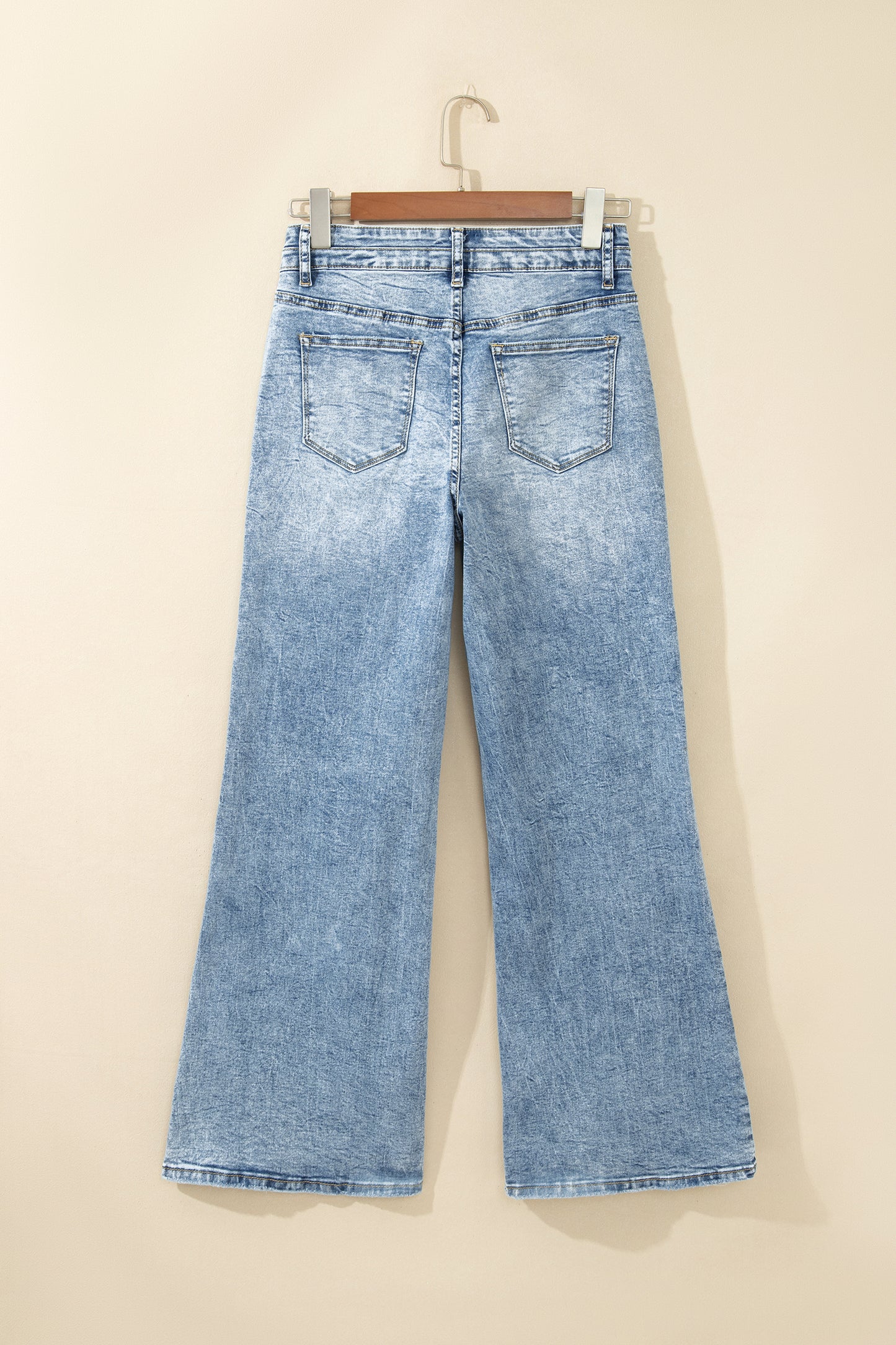 Beau Blue Acid Wash High-Rise Flare Jeans