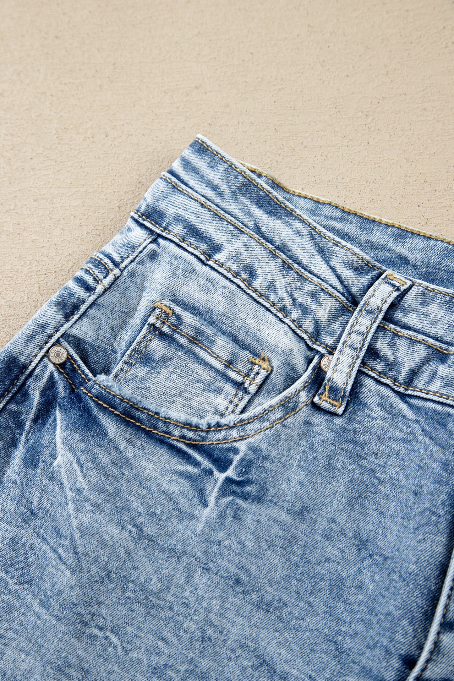 Beau Blue Acid Wash High-Rise Flare Jeans