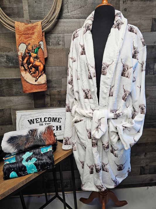 Cute Cow Women's Western Bath Robe