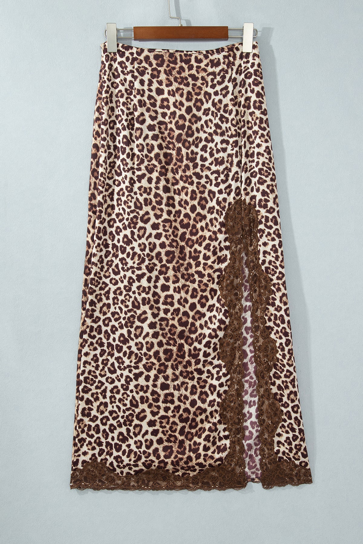 Multicolour Cheetah Print Trim Split Long Western Skirt
