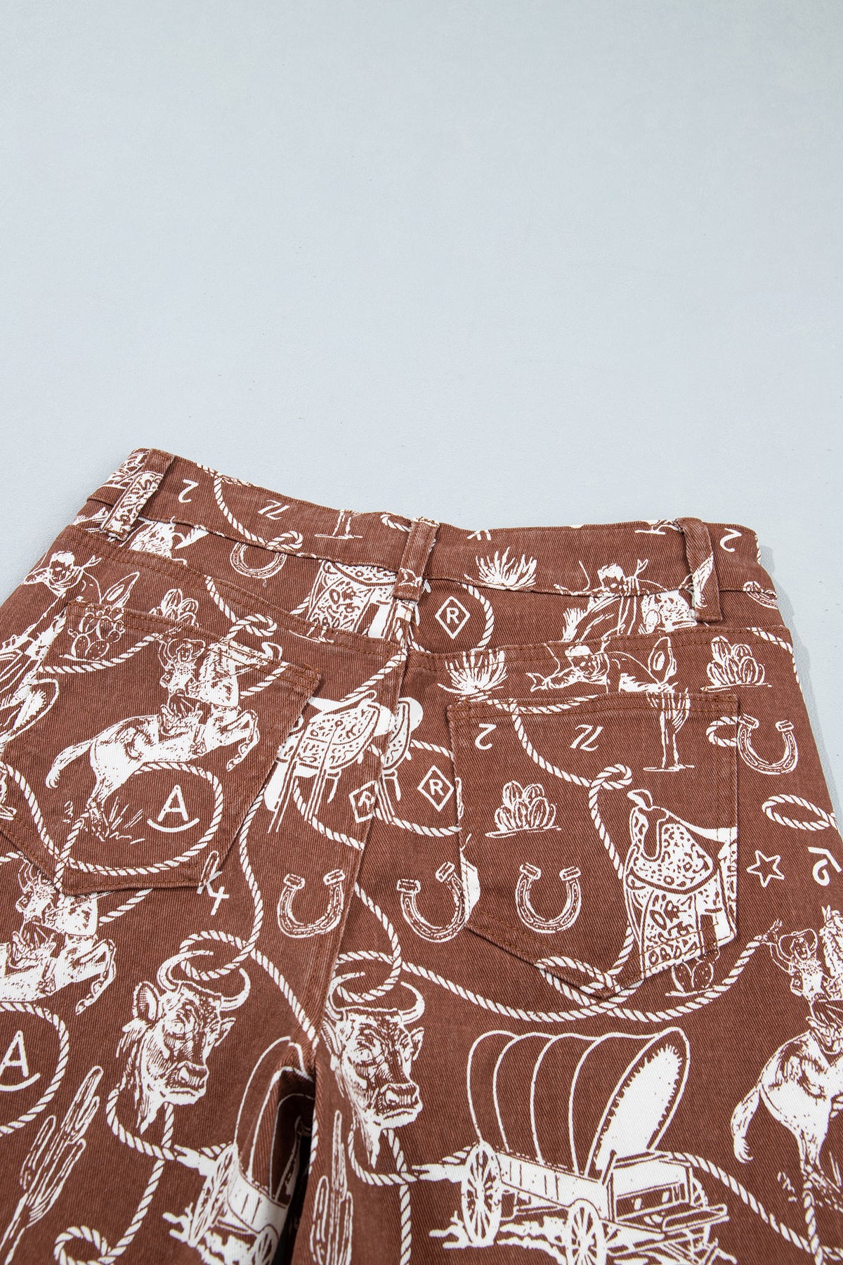 Western Print Wide-Leg Jeans — 2 Prints