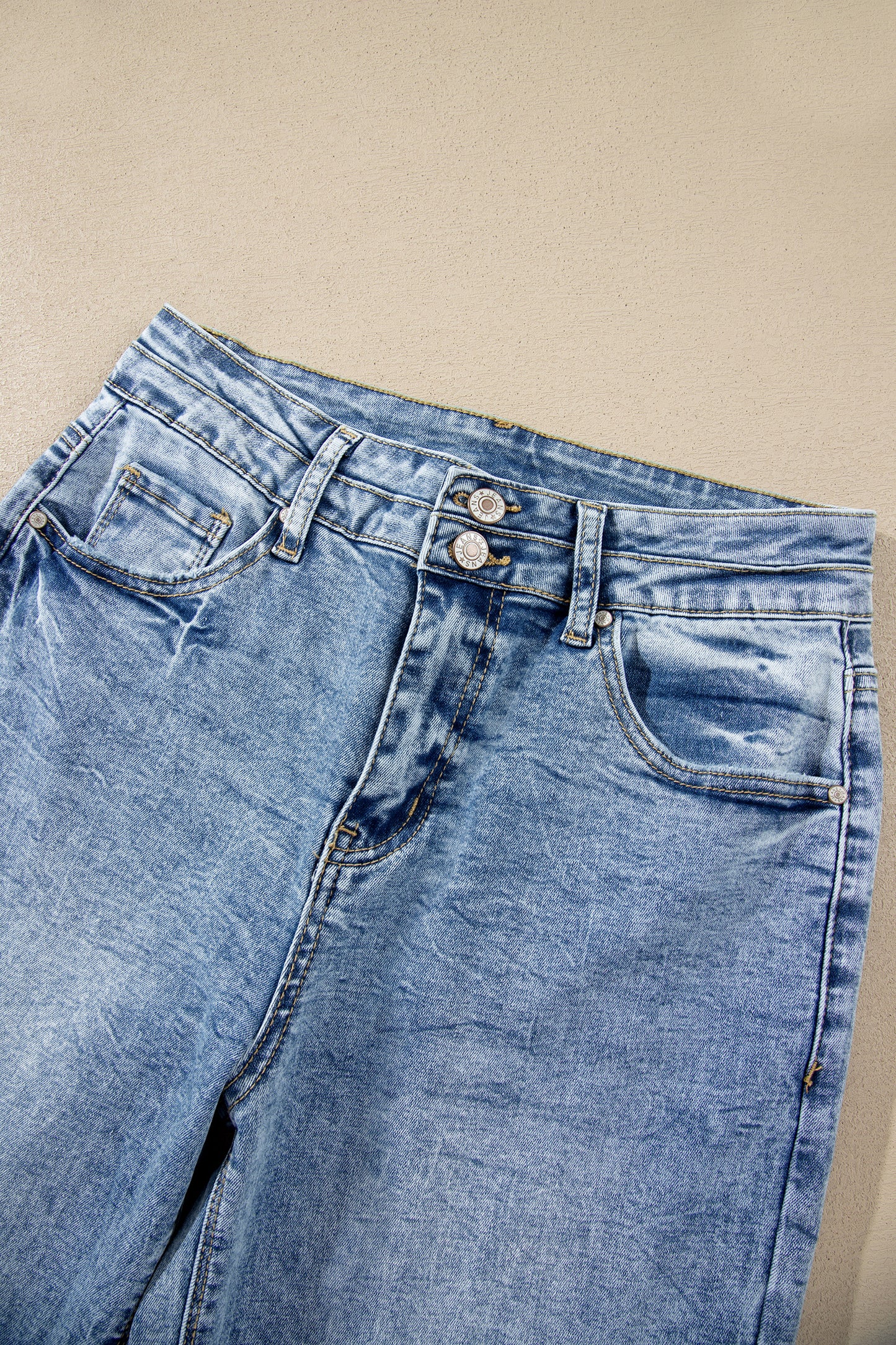 Beau Blue Acid Wash High-Rise Flare Jeans