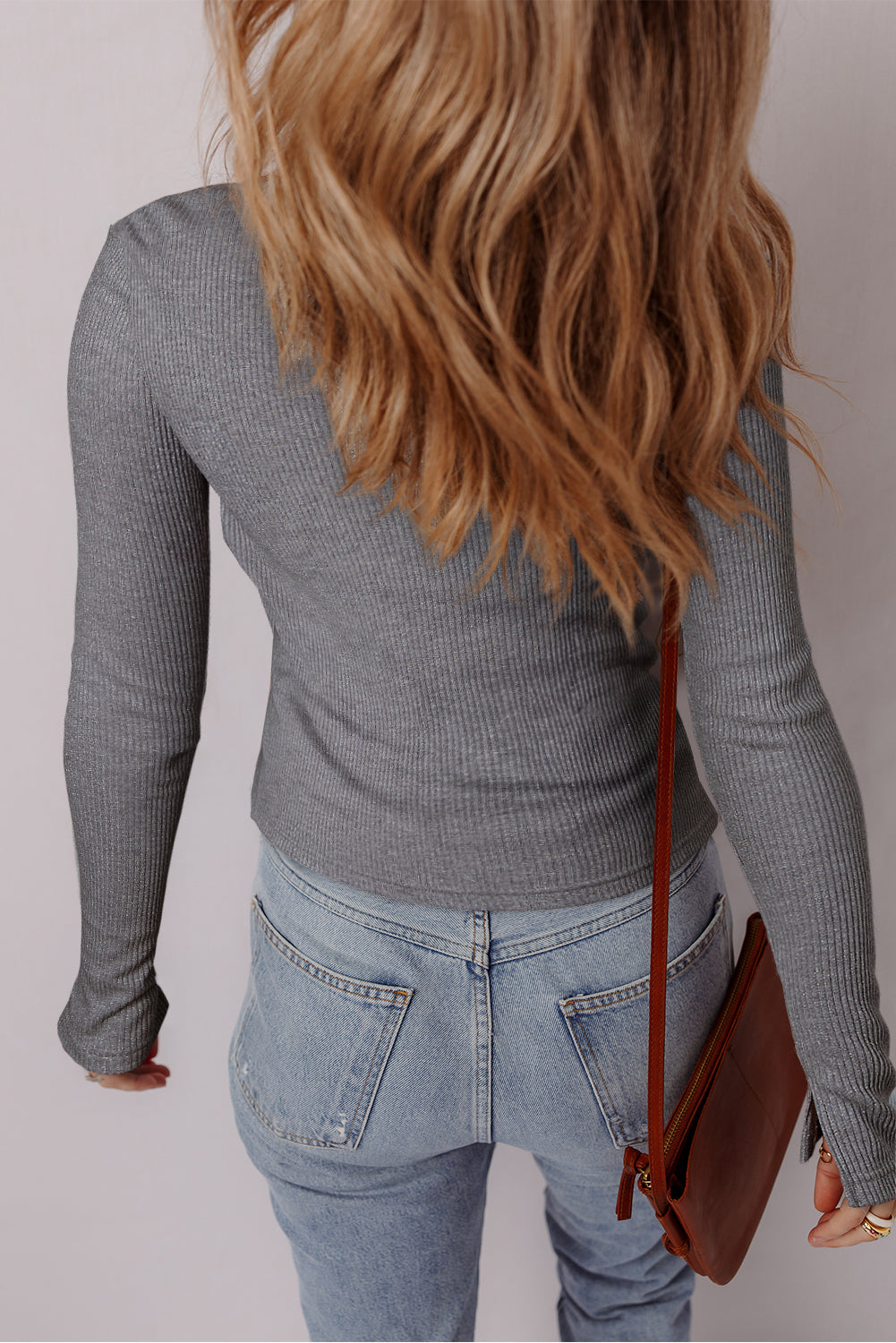 Ribbed Knit Button Down Slim Cardigan