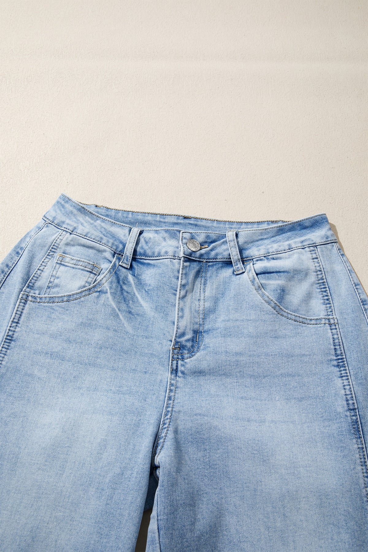 Barrel Leg Raw Hem Jeans