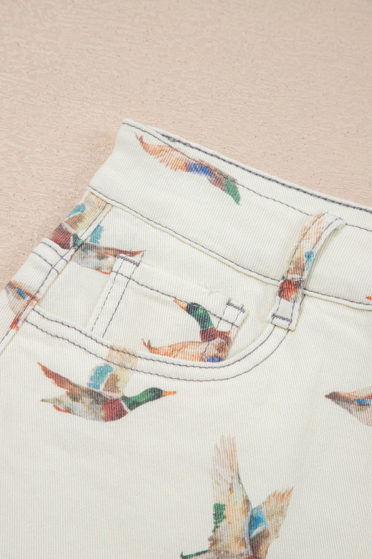 🦆🤠 Wild Duck Mallard High Waist Denim Shorts