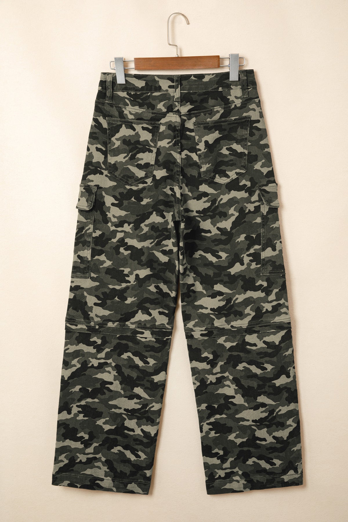 Camo Cargo Denim Jeans with Multi Pockets — S–XL