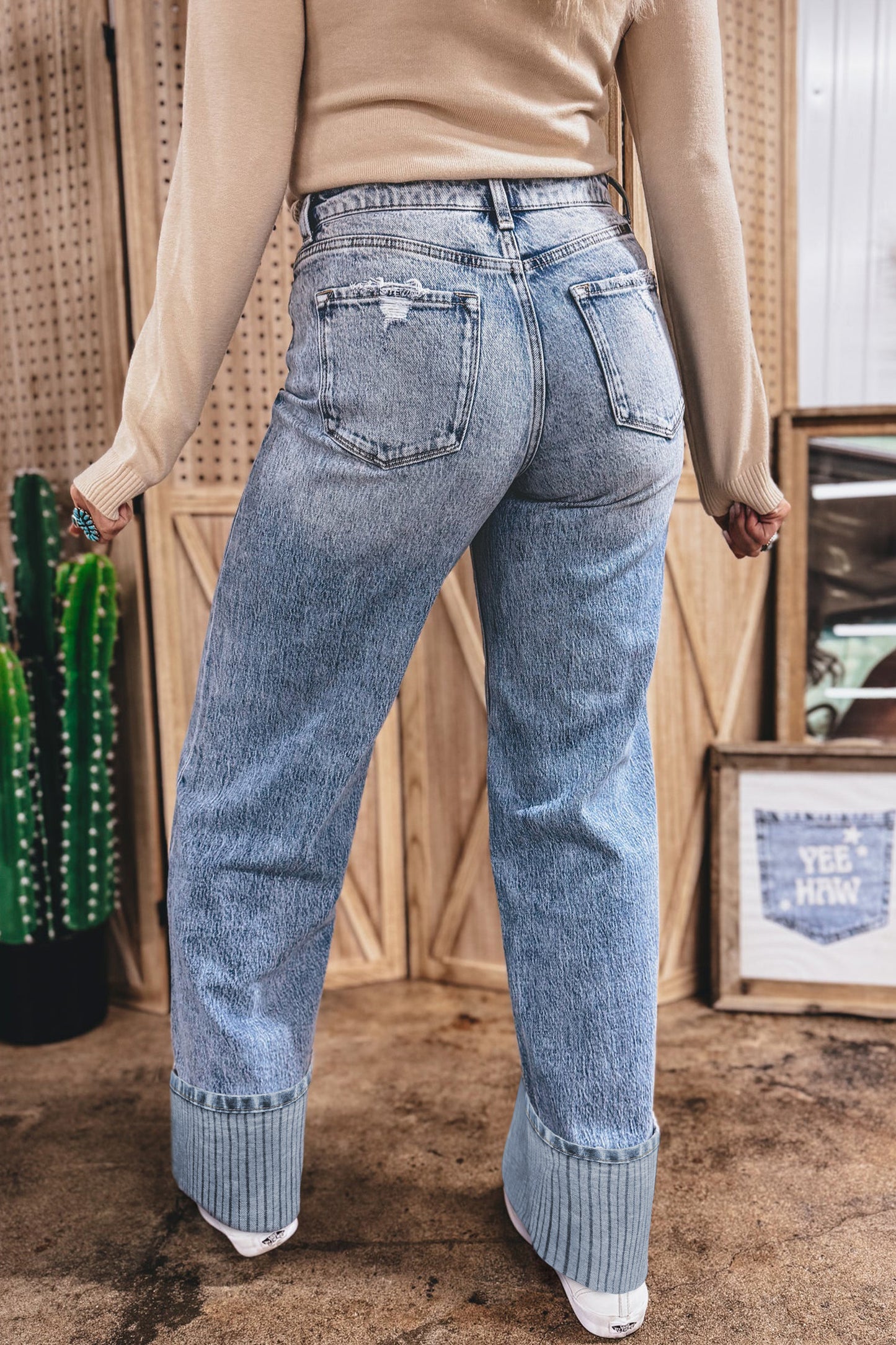 Ashleigh Blue Cuffed Straight Jeans
