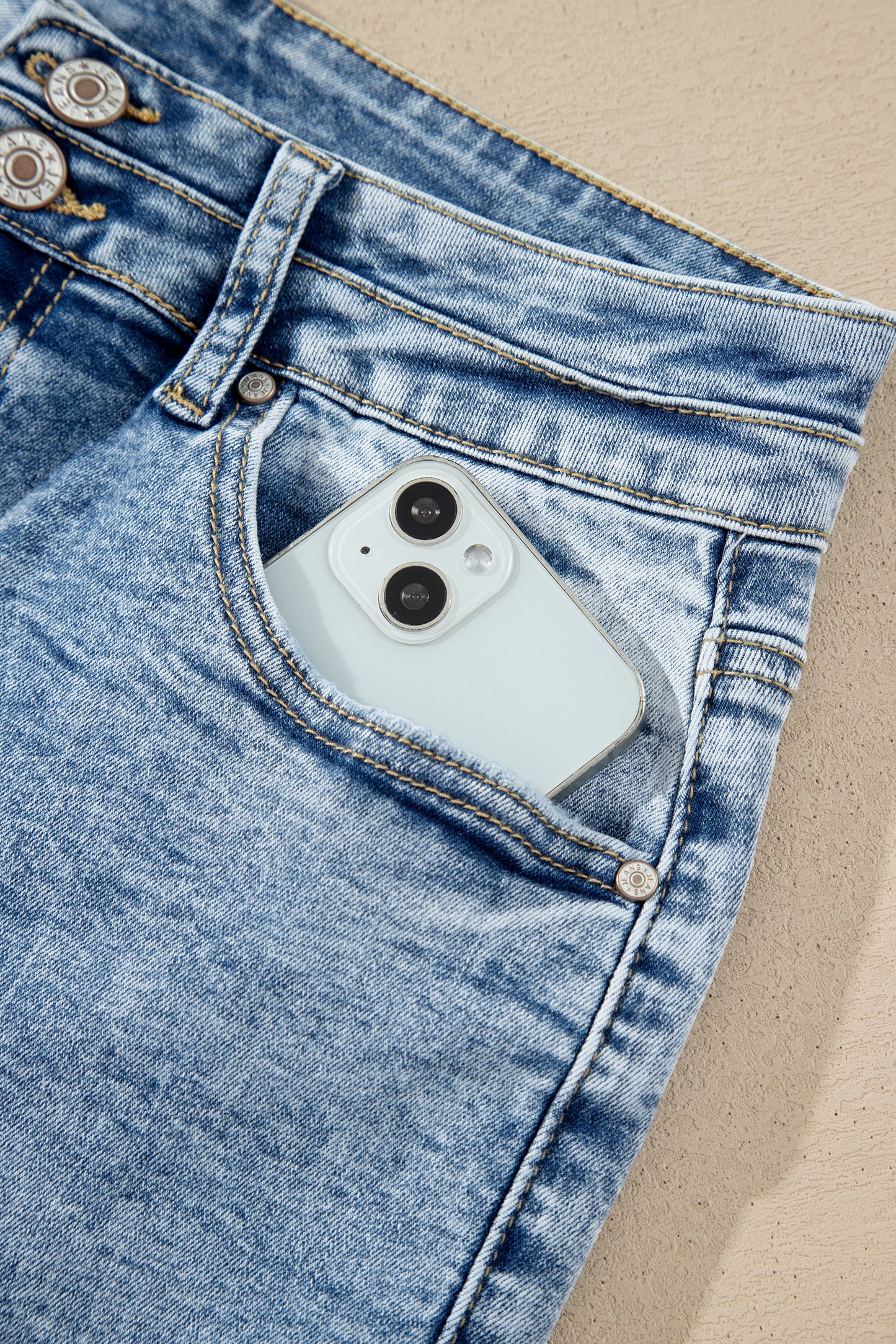 Beau Blue Acid Wash High-Rise Flare Jeans