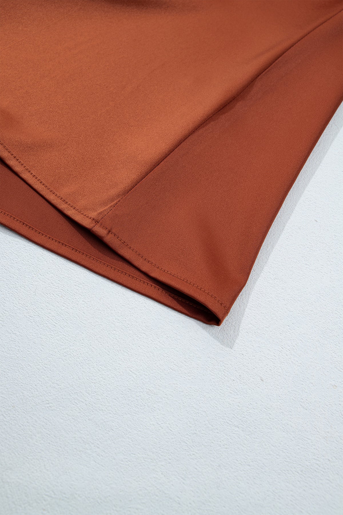 Cinnamon Silky Western Yoke Button-Front Shirt
