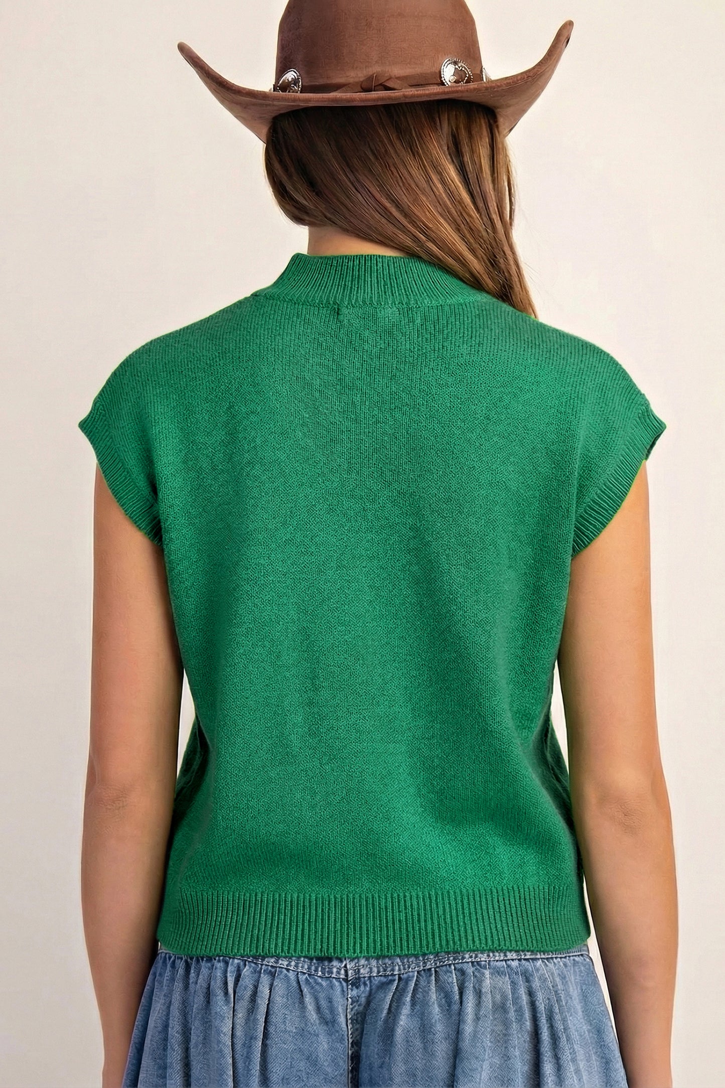 Parchment Corded Horseshoe Mock Neck Sweater Available in multiple colors