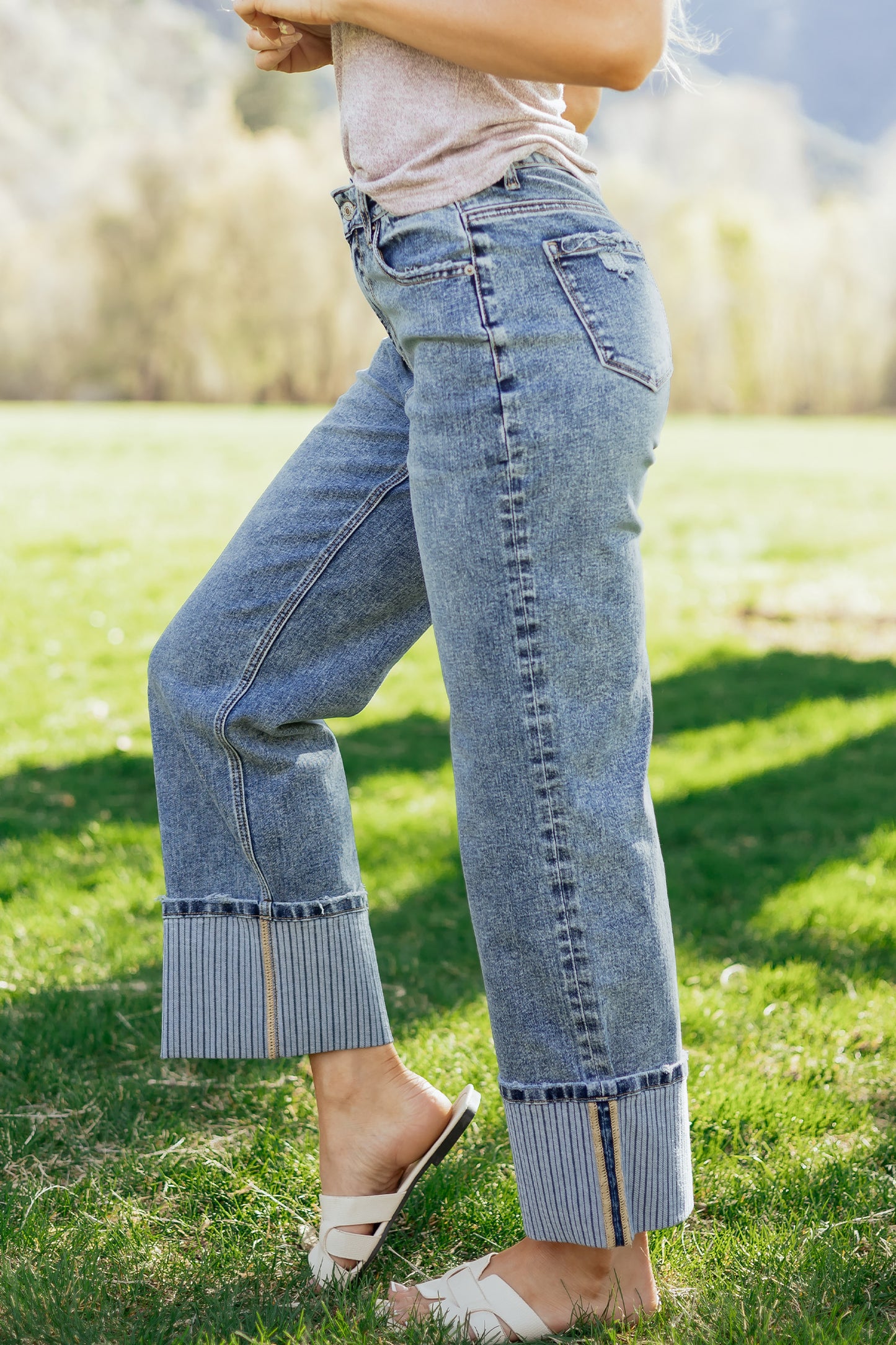 Ashleigh Blue Cuffed Straight Jeans