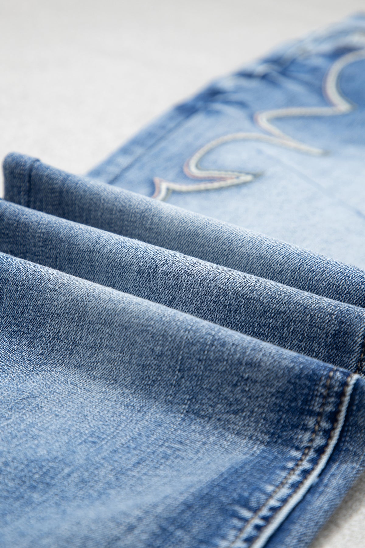 Blue Western Embroidered Flare Jeans