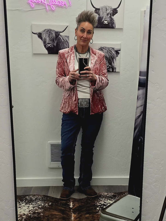 Pink Velvet Blazer