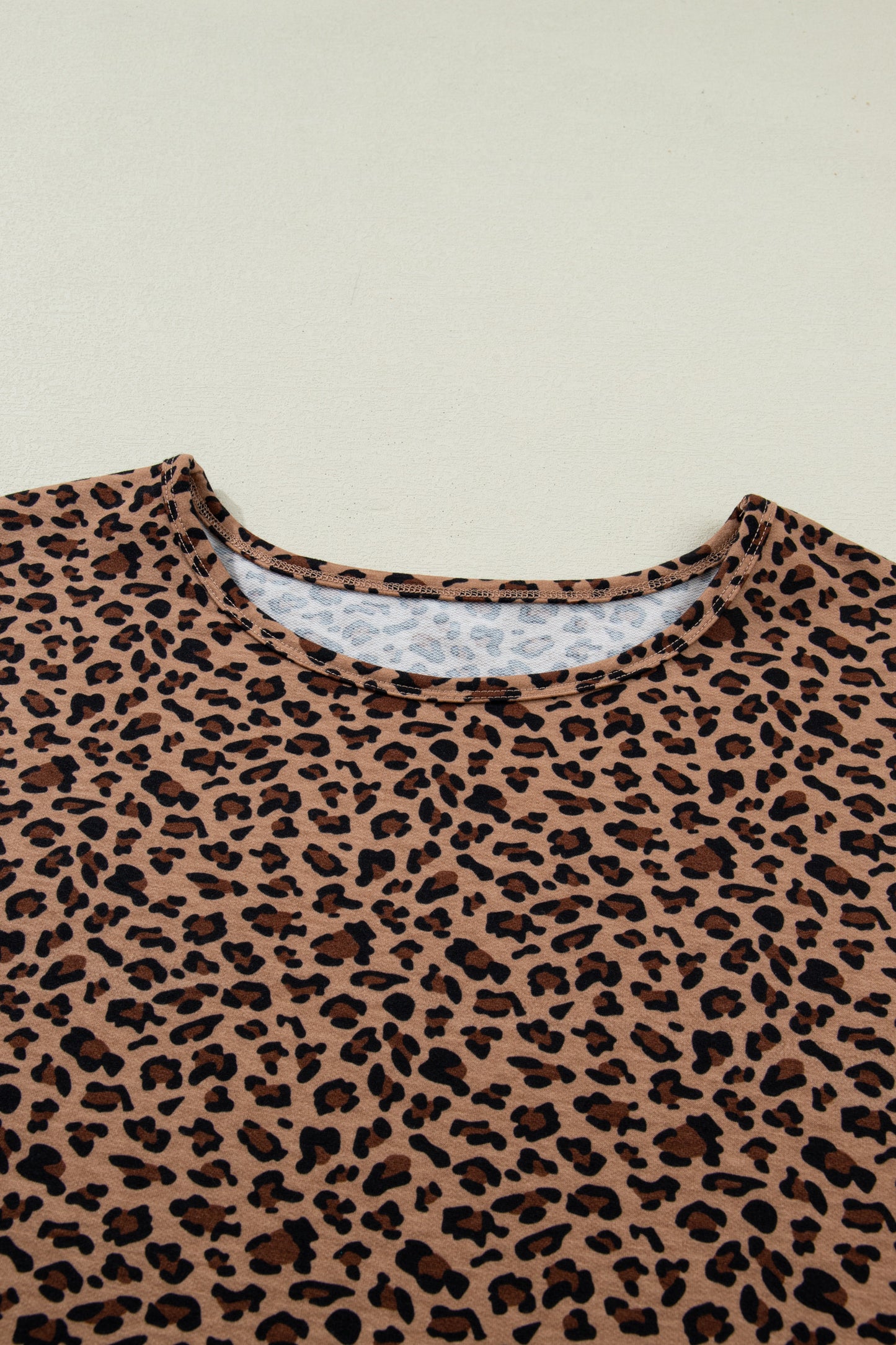 Brown Leopard Plus Size Top & Pleated Pants Set