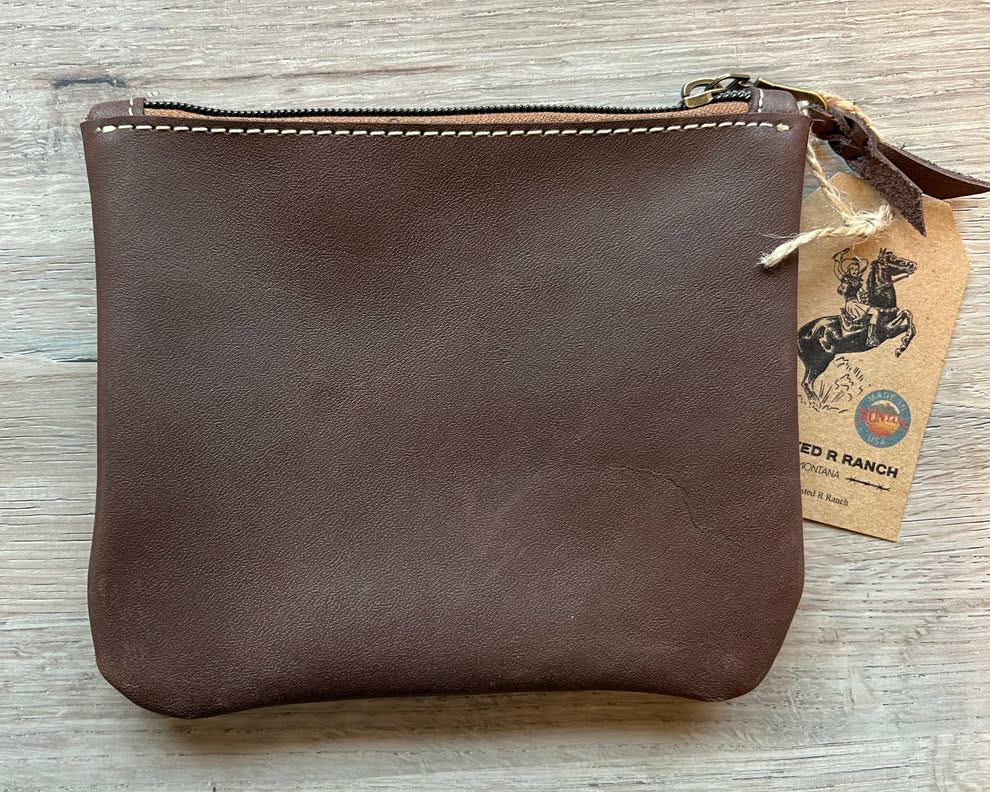 Twisted R Leather Embossed Croc Square Purse Pouch – Made in Montana, USA